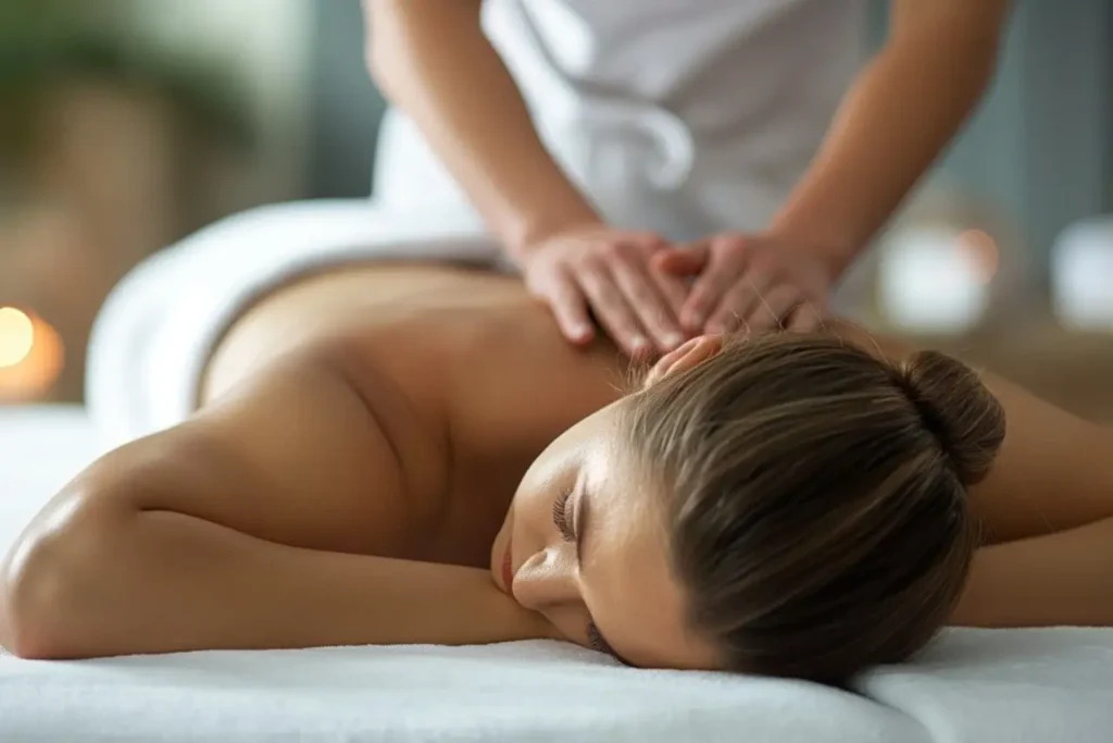 woman receiving peaceful balinese massage at the best spa in bangalore